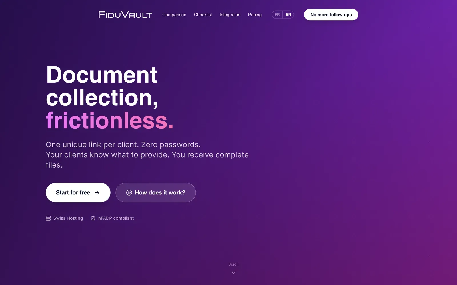 Preview of the FiduVault website